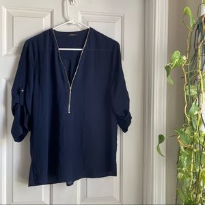 Women’s sheer blouse with zipper